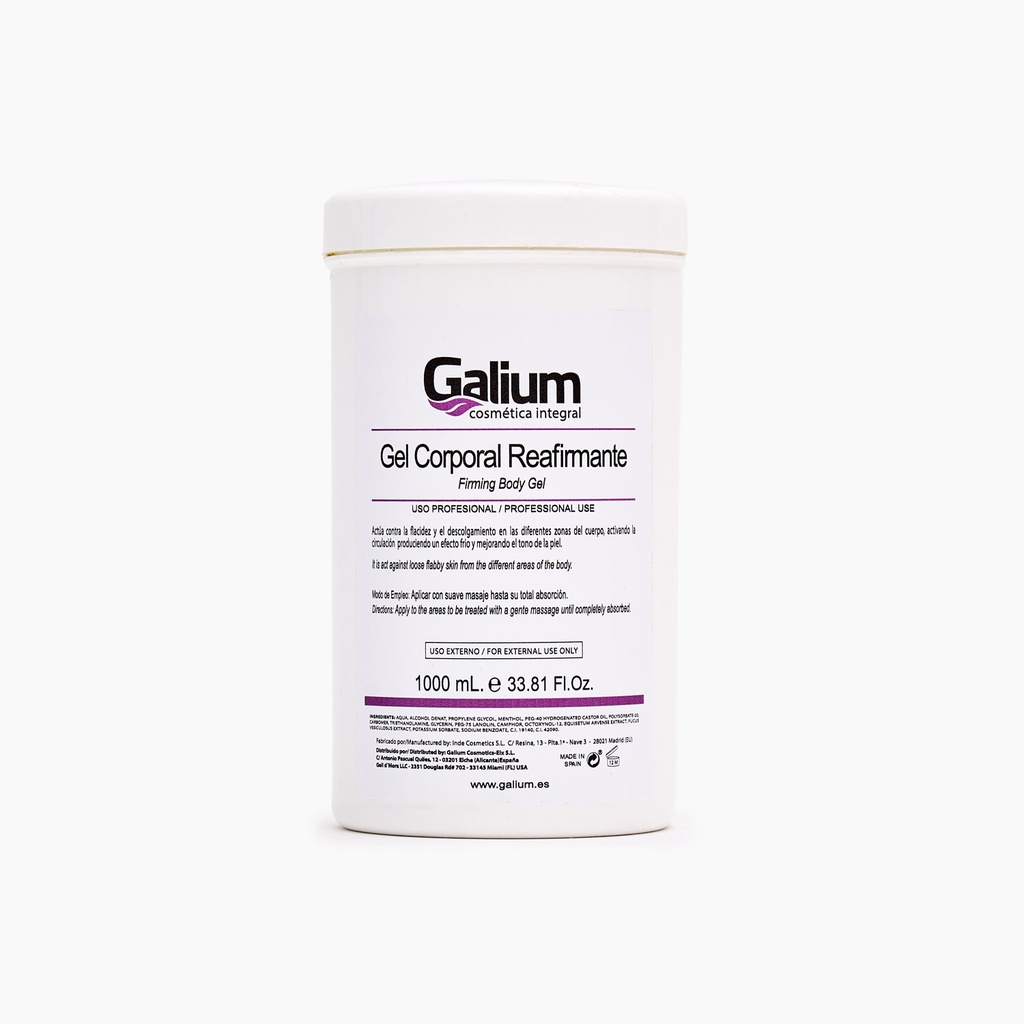 Gel corporal reafirmante efecto frío