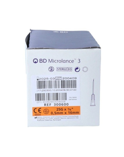 [039-056] Aguja Hipodermica Microlance BD 25G | 0,5 x 16mm
