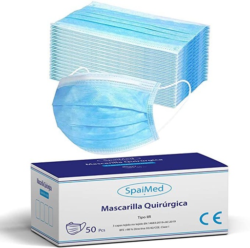 [039-084] Mascarilla Quirúrgica SpaiMed (50 uds)